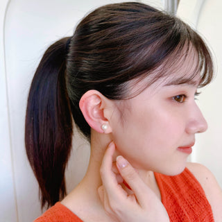リバーシブルローズクォーツピアス（SLV）