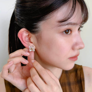 Mini Mini Heart Cherry Pearl Earrings