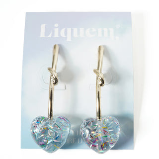 [Laforet Harajuku Exclusive] Heart Cherry Earrings (Party Blue)