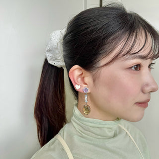 YUKI x Liquem / フラワービジューロングイヤリング