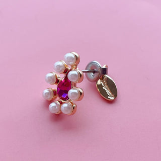 Mini one earrings (fuchsia)