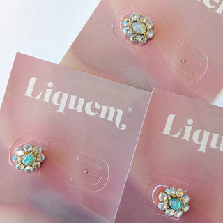 【オンライン限定カラー】ビンテージガラスブルームミニoneイヤリング（フォーチュン・ミスト）