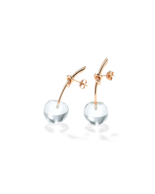 Crystal cherry earrings (GLD)