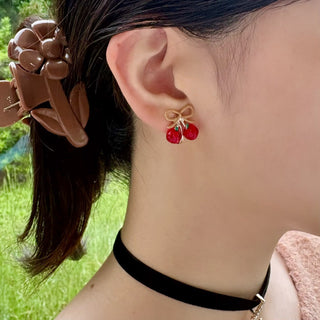 リボンりんご・ピアス