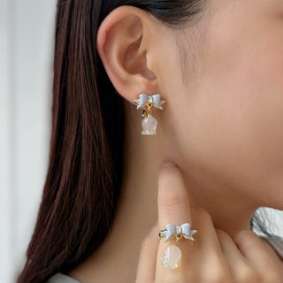 Mini Lily of the Valley clip on earrings