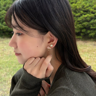 リバーシブルマーガレットプチイヤリング（PK）