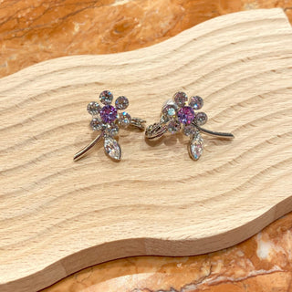 マーガレットイヤリング（パープル）