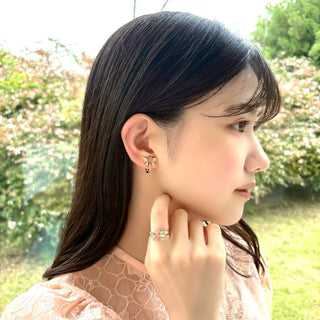 Strawberry Bow clip on earrings