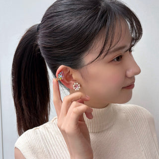 ドロップブルームミニoneピアス（レインボー）