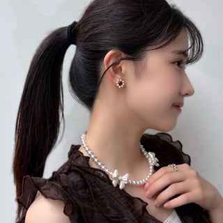 Baby Ribbon Pearl Necklace