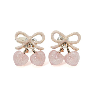 リボンピーチ・ピアス（メルティピンク）