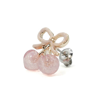 リボンピーチ・ピアス（メルティピンク）