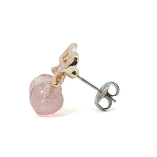 リボンピーチ・ピアス（メルティピンク）