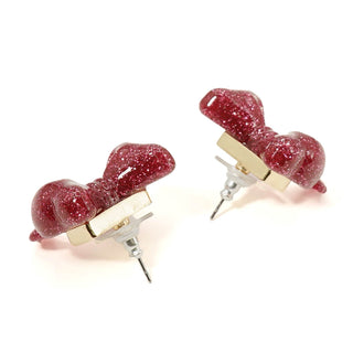 Baby Ribbon Earrings (PK Glitter)