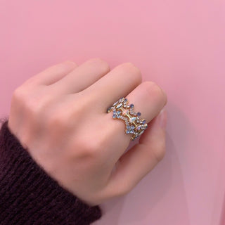 Milfie Flower Ring (Lt Sapphire)