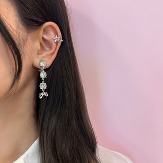 ガーリッシュリボンピアス（ワントーン）