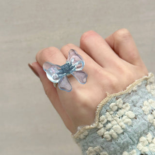 Baby ribbon ring (light blue)