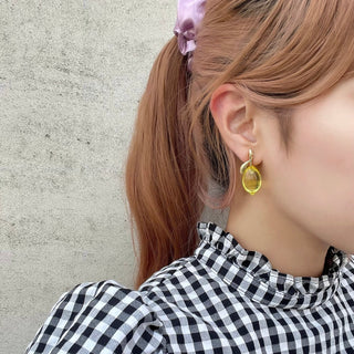 lemon clip on earrings