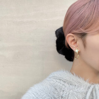 glitter emoji clip on earrings