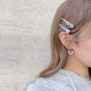 Yuki x lique / boucle d'oreille de cœur en coupe