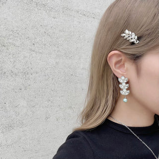 new bridal flower clip on earrings
