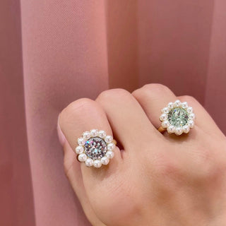 Petit Trianon Ring Set (LtBL/LtGRN)