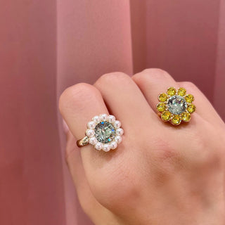 Petit Trianon Ring Set (LtBL/LtGRN)