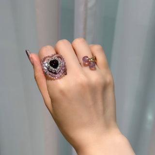 Heart jelly ring (purple)