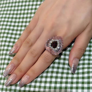 Heart jelly ring (purple)