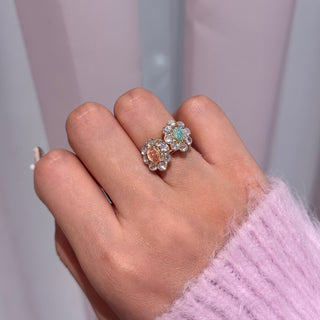 Vintage Glass Bloom Ring (Fortune Mist)