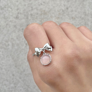 稲場愛香コラボ / ribbon rose quartz ring [お届け時期:2025年4月中旬~]