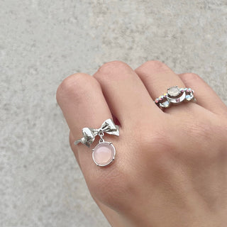 稲場愛香コラボ / ribbon rose quartz ring [お届け時期:2025年4月中旬~]