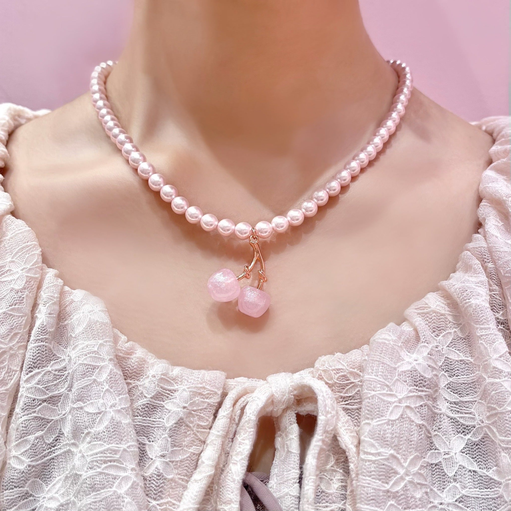 アンジェリックプリティ　いちごモチーフ ネックレス Angelic Pretty × Liquem / 恋するCherryネックレス