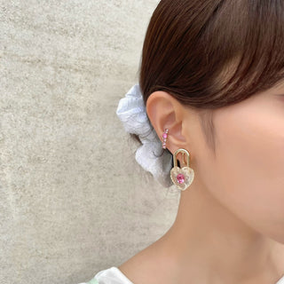 Heart Gem Key Earrings