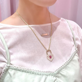 Heart Gem Key Necklace