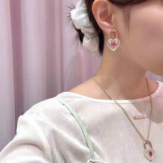 Heart Gem Key Necklace