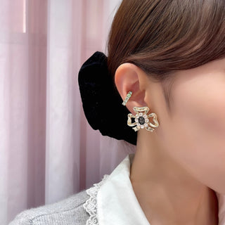 Classic Ribbon Bloom clip on earrings