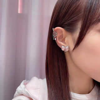 Eternal Ribbon Earrings (PK Pearl)