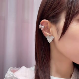 Eternal Ribbon Earrings (PK Pearl)