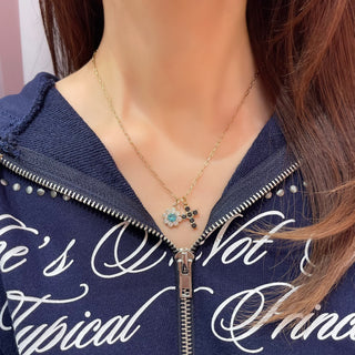 Bloom Mini Circle Charm (Blue)