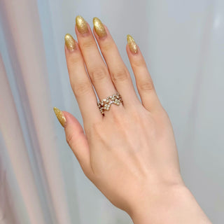 Millefeuille Wave Ring, size 13 (pearl)