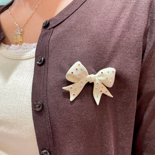 Bijou Topping Ribbon Brooch