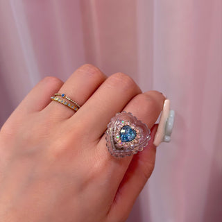 Heart jelly ring (AQUA BLUE)