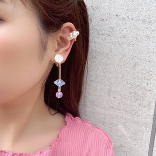 cloud clip on earrings (pearl)