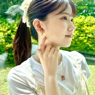 リボンストロベリー・リング（パーリーピンク）