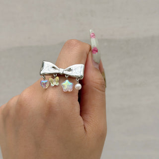 Metal Ribbon Bead Ring