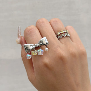 Metal Ribbon Bead Ring