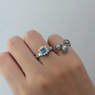Pearl Cherry Ring (BLUE)