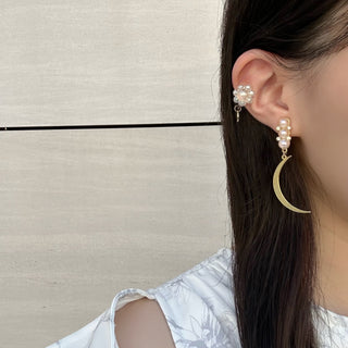 fairy moon clip on earrings