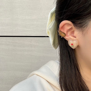 sweet rose clip on earrings